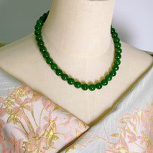 Natural Jade Necklace Silver Nephrite Necklace