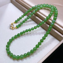 Natural Jade Necklace Silver Nephrite Necklace