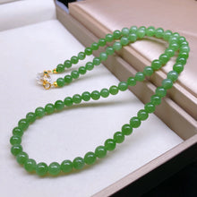Natural Jade Necklace Silver Nephrite Necklace