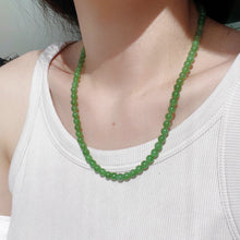 Natural Jade Necklace Silver Nephrite Necklace