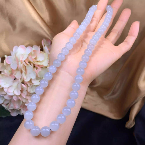 Natural Jade Necklace Silver Nephrite Necklace