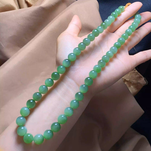 Natural Jade Necklace Silver Nephrite Necklace