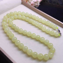 Natural Jade Necklace Silver Nephrite Necklace