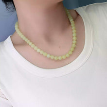 Natural Jade Necklace Silver Nephrite Necklace