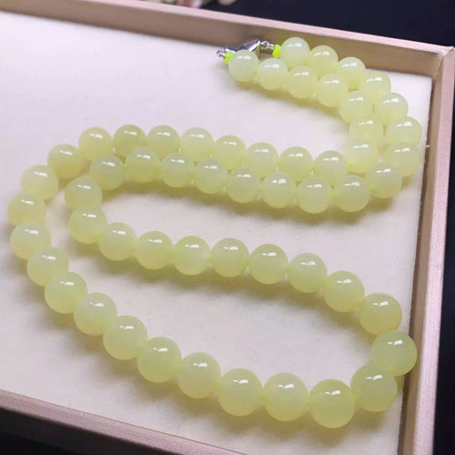 Natural Jade Necklace Silver Nephrite Necklace