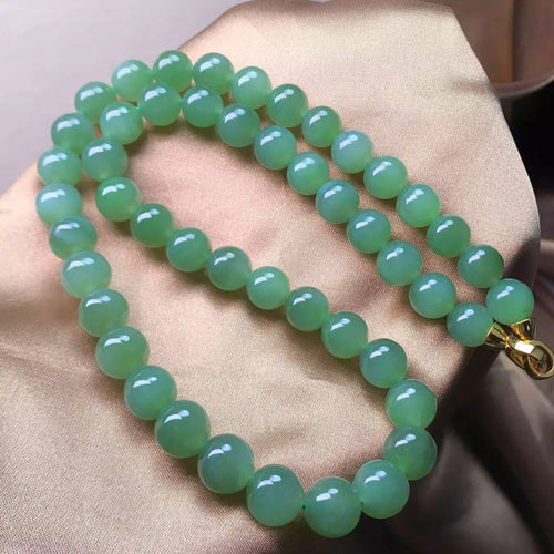 Natural Jade Necklace Silver Nephrite Necklace