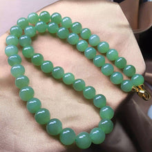 Natural Jade Necklace Silver Nephrite Necklace