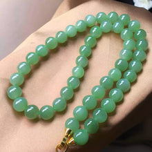 Natural Jade Necklace Silver Nephrite Necklace
