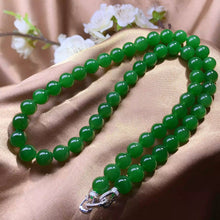 Natural Jade Necklace Silver Nephrite Necklace