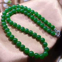 Natural Jade Necklace Silver Nephrite Necklace