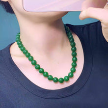 Natural Jade Necklace Silver Nephrite Necklace