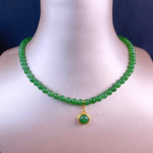 Natural Jade Necklace Silver Nephrite Necklace