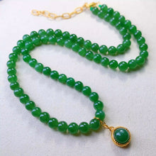 Natural Jade Necklace Silver Nephrite Necklace