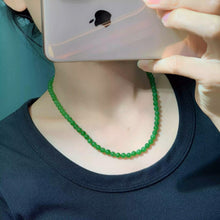 Natural Jade Necklace Silver Nephrite Necklace