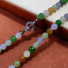 Natural Jade Necklace Silver Nephrite Necklace