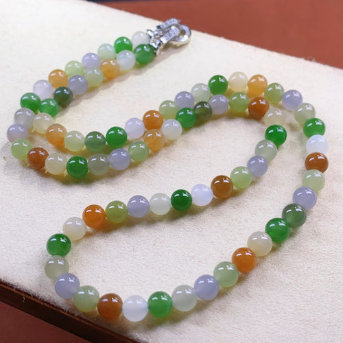 Natural Jade Necklace Silver Nephrite Necklace
