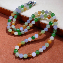 Natural Jade Necklace Silver Nephrite Necklace