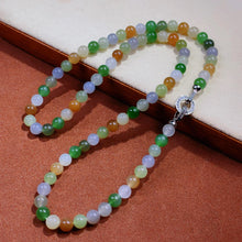 Natural Jade Necklace Silver Nephrite Necklace
