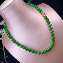 Natural Jade Necklace Silver Nephrite Necklace