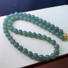 Natural Jade Necklace Silver Nephrite Necklace