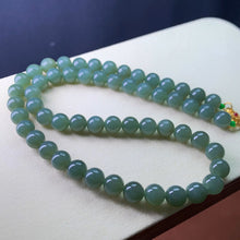 Natural Jade Necklace Silver Nephrite Necklace