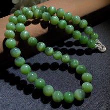 Natural Jade Necklace Silver Nephrite Necklace