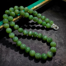 Natural Jade Necklace Silver Nephrite Necklace