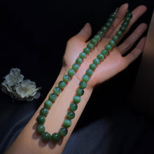 Natural Jade Necklace Silver Nephrite Necklace