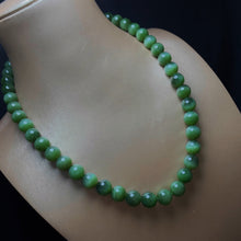 Natural Jade Necklace Silver Nephrite Necklace