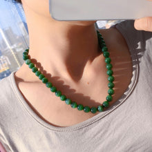 Natural Jade Necklace Silver Nephrite Necklace