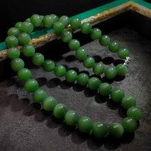Natural Jade Necklace Silver Nephrite Necklace