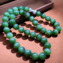 Natural Jade Necklace Silver Nephrite Necklace