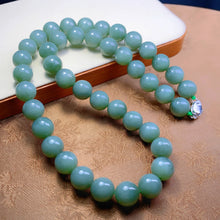 Natural Jade Necklace Silver Nephrite Necklace