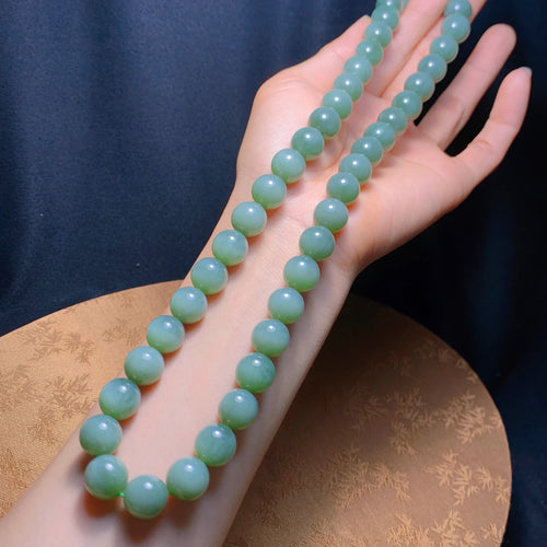 Natural Jade Necklace Silver Nephrite Necklace