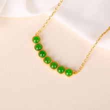 Natural Jade Necklace Silver Nephrite Necklace