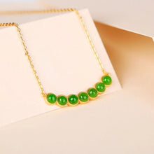 Natural Jade Necklace Silver Nephrite Necklace