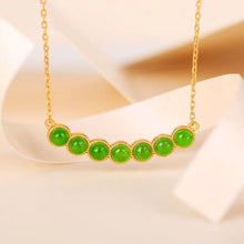 Natural Jade Necklace Silver Nephrite Necklace