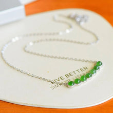 Natural Jade Necklace Silver Nephrite Necklace