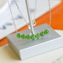 Natural Jade Necklace Silver Nephrite Necklace
