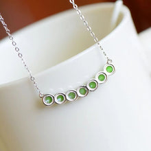 Natural Jade Necklace Silver Nephrite Necklace