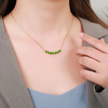 Natural Jade Necklace Silver Nephrite Necklace