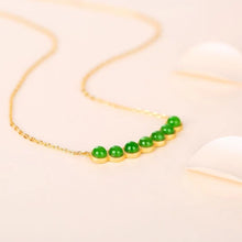 Natural Jade Necklace Silver Nephrite Necklace