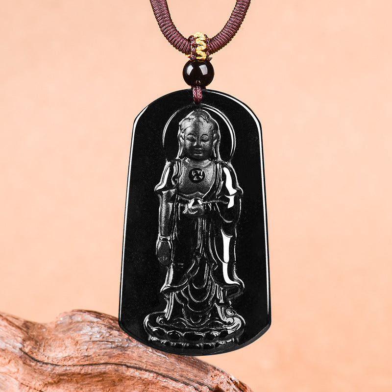 Natural Jade Pendant Amitabha Buddha Jadeite Pendant