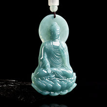 Natural Jade Pendant Amitabha Buddha Jadeite Pendant