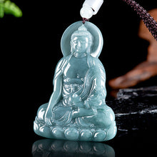 Natural Jade Pendant Amitabha Buddha Jadeite Pendant