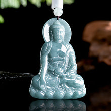 Natural Jade Pendant Amitabha Buddha Jadeite Pendant