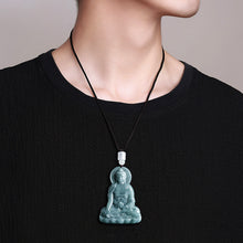 Natural Jade Pendant Amitabha Buddha Jadeite Pendant