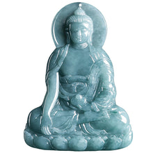 Natural Jade Pendant Amitabha Buddha Jadeite Pendant