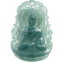 Natural Jade Pendant Amitabha Buddha Jadeite Pendant
