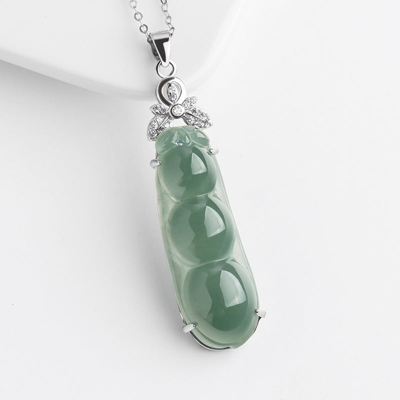 Natural Jade Pendant Bean Jadeite Pendant